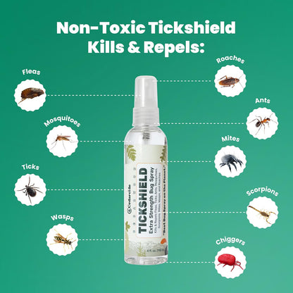 Cedarcide Extra- Strength Tickshield | Deep Woods Cedar Oil Tick & Mosquito Repellent Spray Kills &