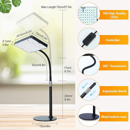 Table Top Grow Light for Seed Starting, Seedlings, Vegetable, Bonsai, 25 Watt Brightest Full