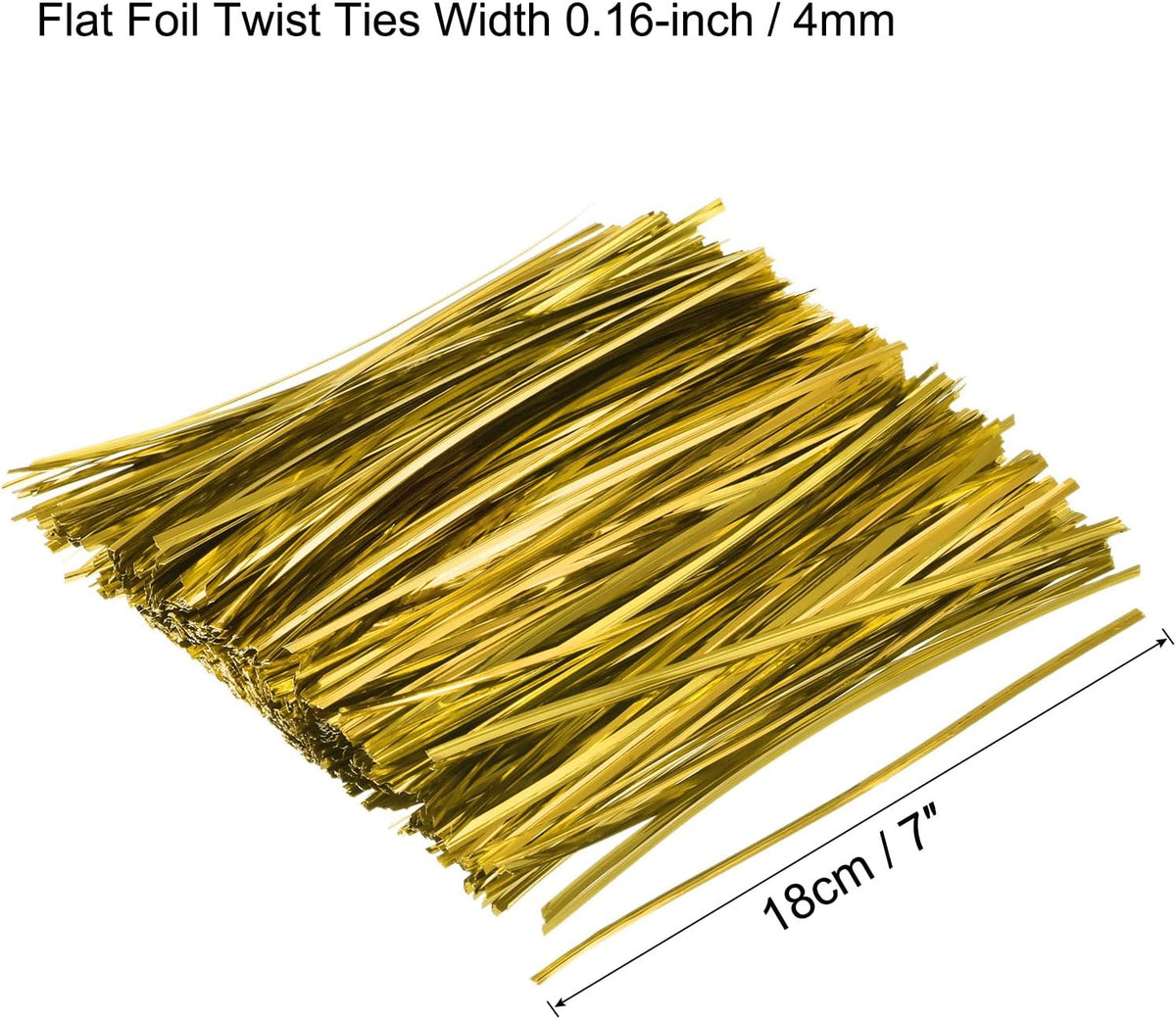 MECCANIXITY Foil Twist Ties 7" 18cm Metallic Plastic Closure Tie for Tying Bread, Candy, Cookies