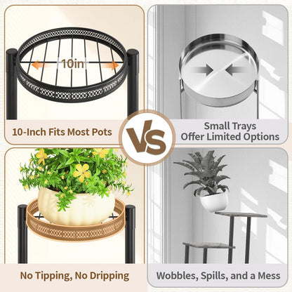 LASZOLA 6 Tiered Folding Tall Plant Stand for Indoor Outdoor Corner, Larger Heavy Duty Metal
