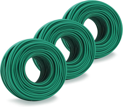 YDSL 100 Feet Soft Tie for Plants, 3 Pack Green Twist Garden Ties Gardening Supplies for Supporting
