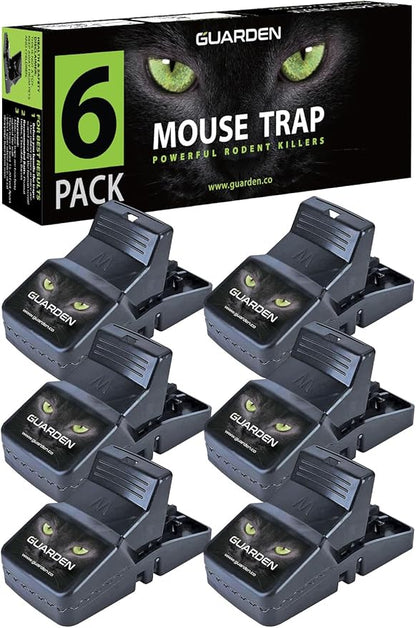 Mouse Traps Indoor (6 Pack) Catch Rats, Mice, and Voles Fast with These Simple to Bait, Safe to