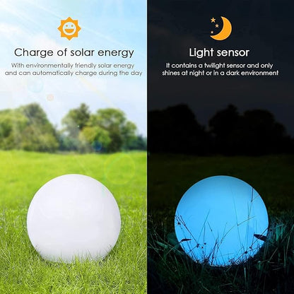 10-in Solar Globe Light Outdoor Waterproof, Dimmable Solar Balls for Garden w/Remote, Glowing Orb