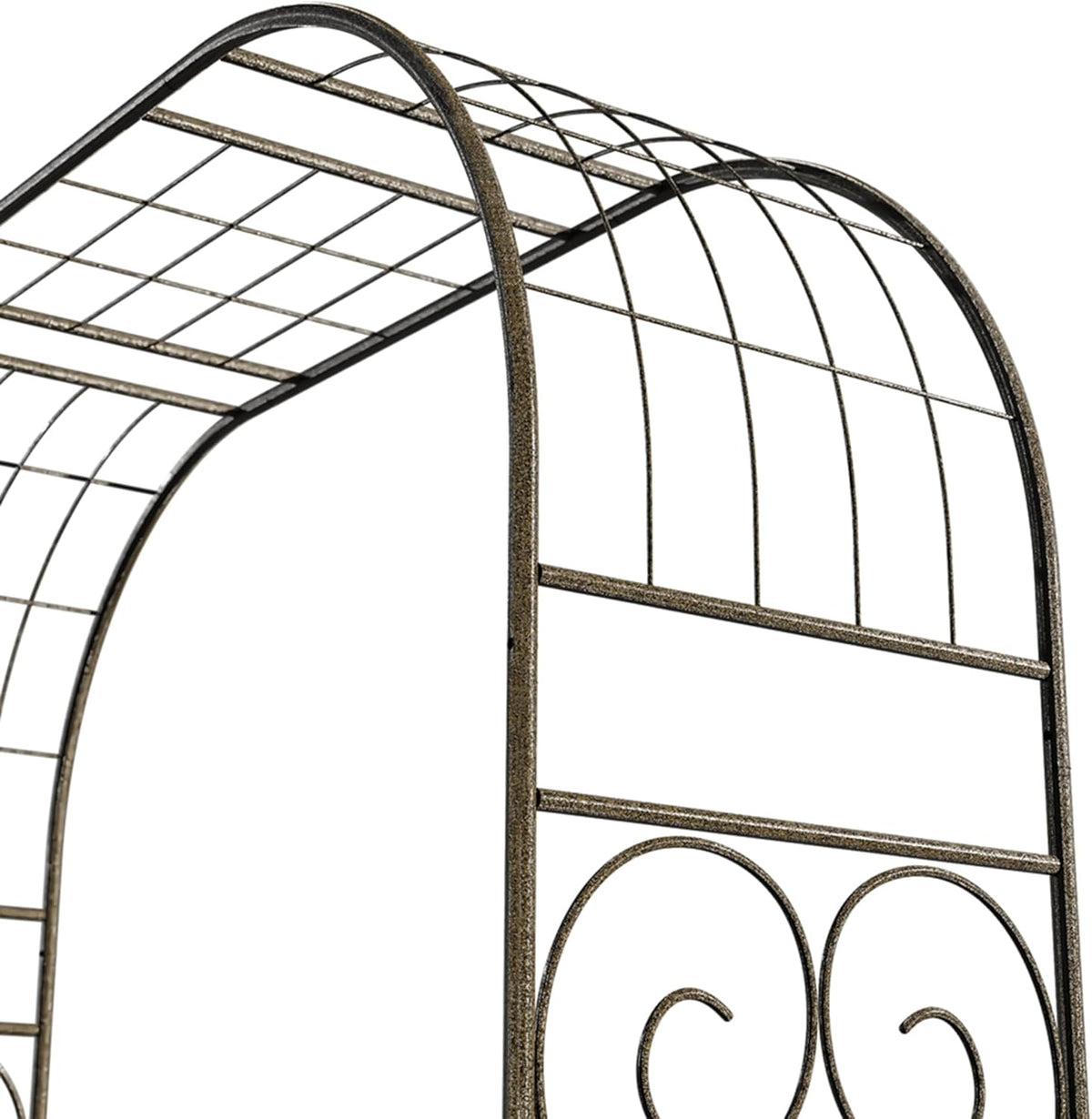 Jardineer Metal Garden Arbor,104.3-Inch Tall,Flat-Top Wrought Iron Outdoor Archway,Heavy-Duty