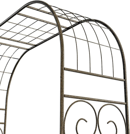 Jardineer Metal Garden Arbor,104.3-Inch Tall,Flat-Top Wrought Iron Outdoor Archway,Heavy-Duty