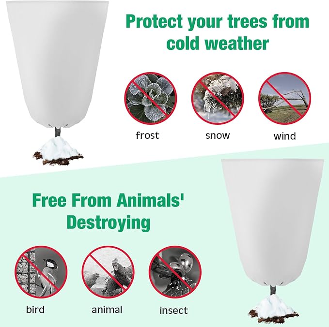 4 Pcs Plant Covers Freeze Protection 35.4" x 59" Winter Frost Blankets for Outdoor Plants with