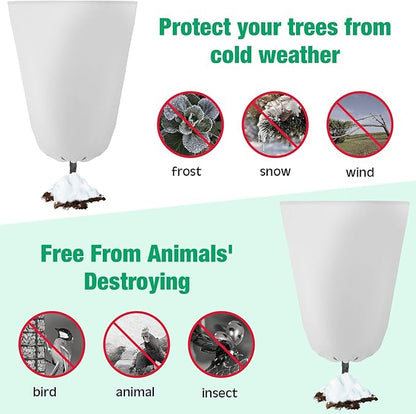 4 Pcs Plant Covers Freeze Protection 35.4" x 59" Winter Frost Blankets for Outdoor Plants with