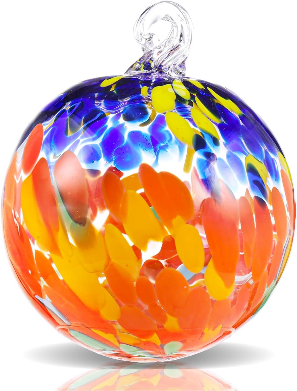 VOREEN 4" Hanging Glass Garden Gazing Ball Hand Blown Glass Witch Ball Christmas Ornament