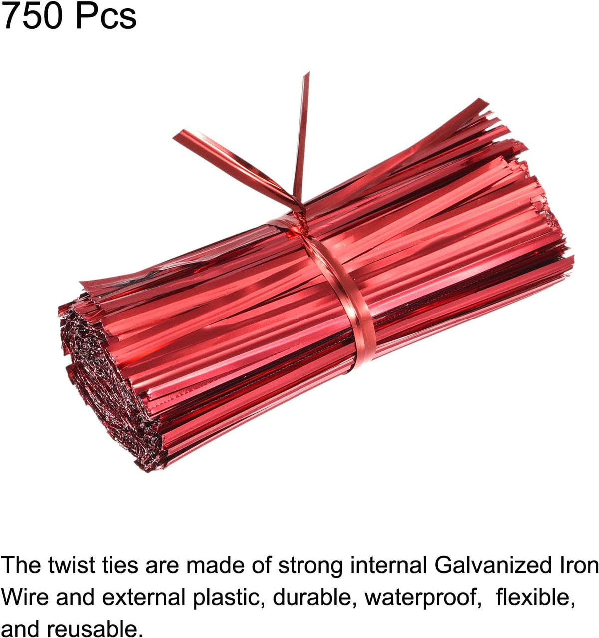 MECCANIXITY Foil Twist Ties 3" 8cm Metallic Plastic Closure Tie for Tying Bread, Candy, Cookies