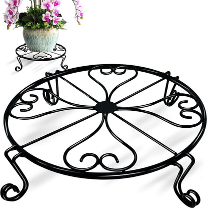 1 pack 10"-12" Metal Plant Stand Outdoor, for Flower Pot Heavy Duty Potted Holder Round Wrought