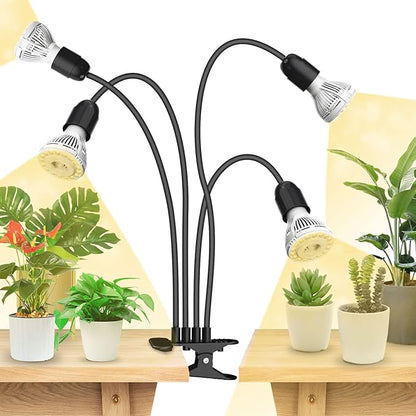 SANSI LED Grow Lights for Indoor Plants, 600W Full Spectrum Gooseneck Clamp Grow Lamp, 40W Power