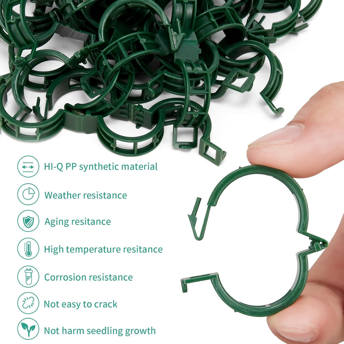 Plant Support Clips 100 PCS, Tomato Vine Clips, Tomato Trellis Plastic Clips, Garden Vine Fixing