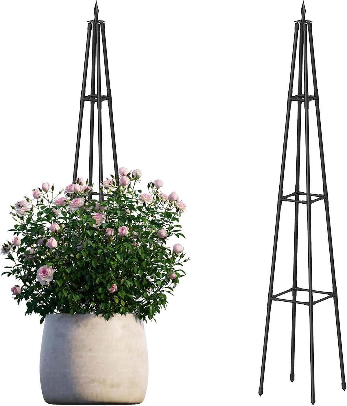 5.2FT Obelisk Trellis for Climbing Plants Outdoor, 16mm Rust-Proof Extra Thickened Plastic-Coated
