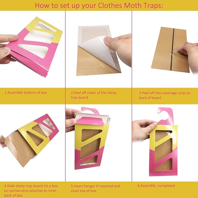 Effective and Refillable Dual Moth Pheromone Traps, Ultimate Solution to Clothes & Pantry Moth