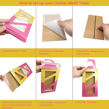 Effective and Refillable Dual Moth Pheromone Traps, Ultimate Solution to Clothes & Pantry Moth