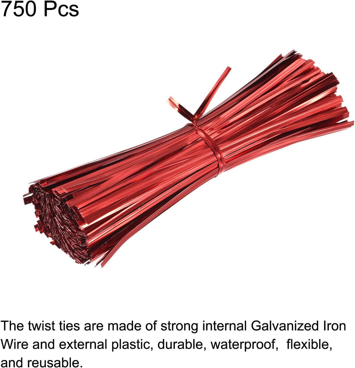 MECCANIXITY Foil Twist Ties 6" 15cm Metallic Plastic Closure Tie for Tying Bread, Candy, Cookies