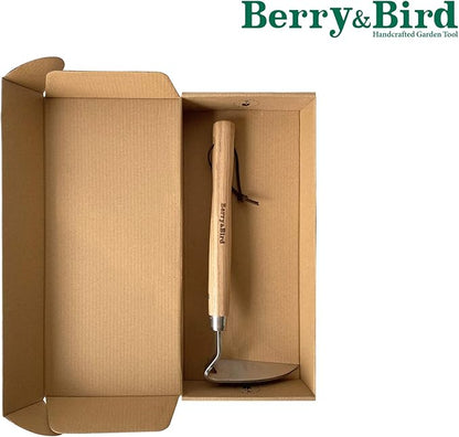 Berry&Bird Japanese Weeder-Scraper-Hoe, 12.67-Inch Gardening Sickle Hoe, Stainless Steel Bent Angle