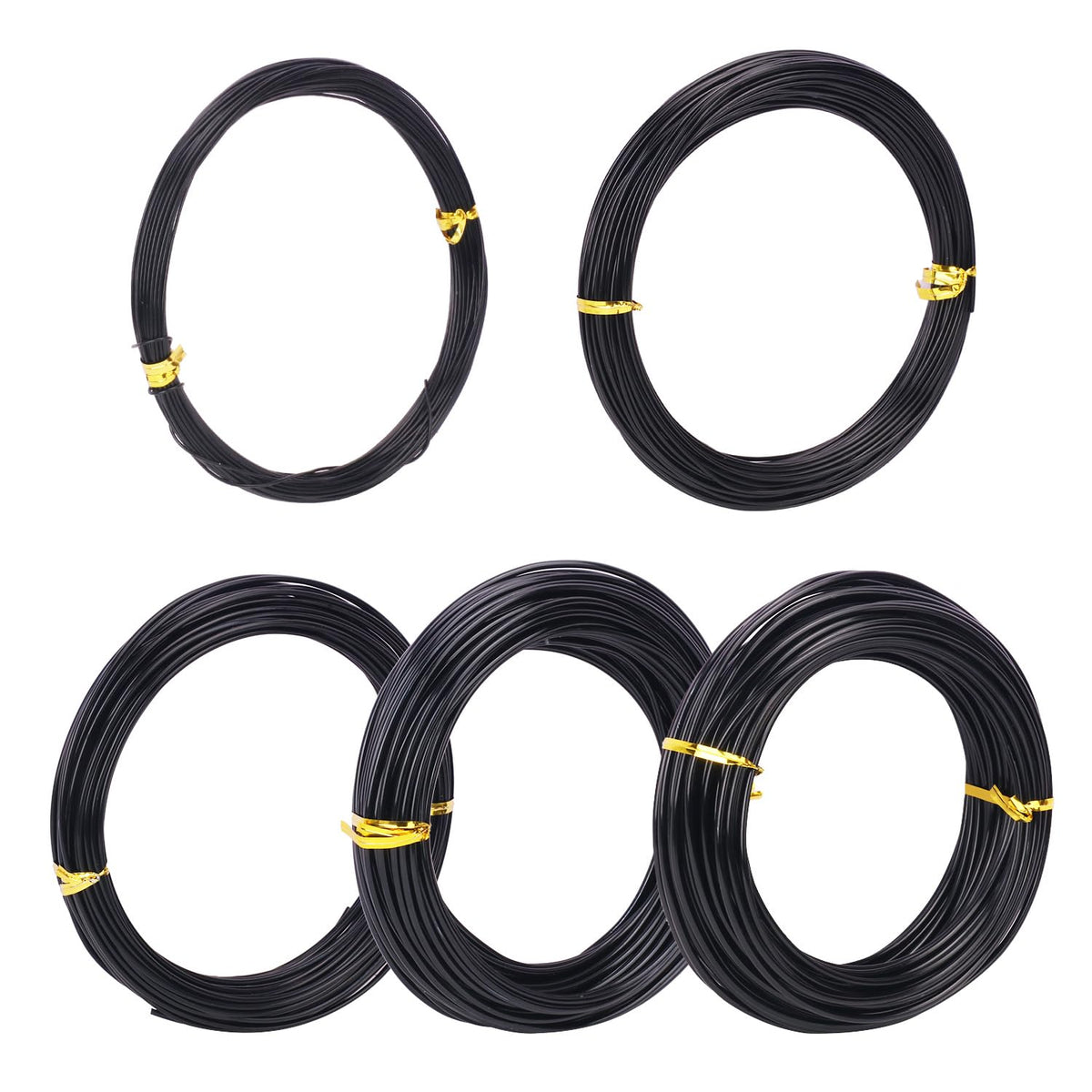 5 Roll Anodized Aluminum Bonsai Training Wire Kit with Bag, Black Bonsai Training Wire, Plant Wire