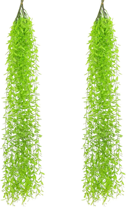 5 Pack Artificial Hanging Willow Vine (3.3ft) - Fake Greenery Plants for Indoor/Outdoor Decor