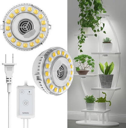 SANSI Puck Grow Light, LED Plant Light for Indoor Plants Full Spectrum Grow Lamp 10W (150 Watt