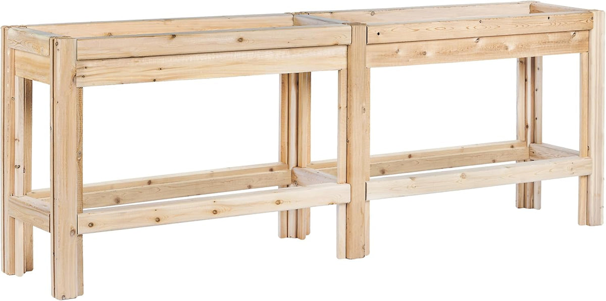 Greenes Fence Twelve Bucket Cedar Storage Shelves, 84 in. x 16 in. x 30 in. - Made in USA with