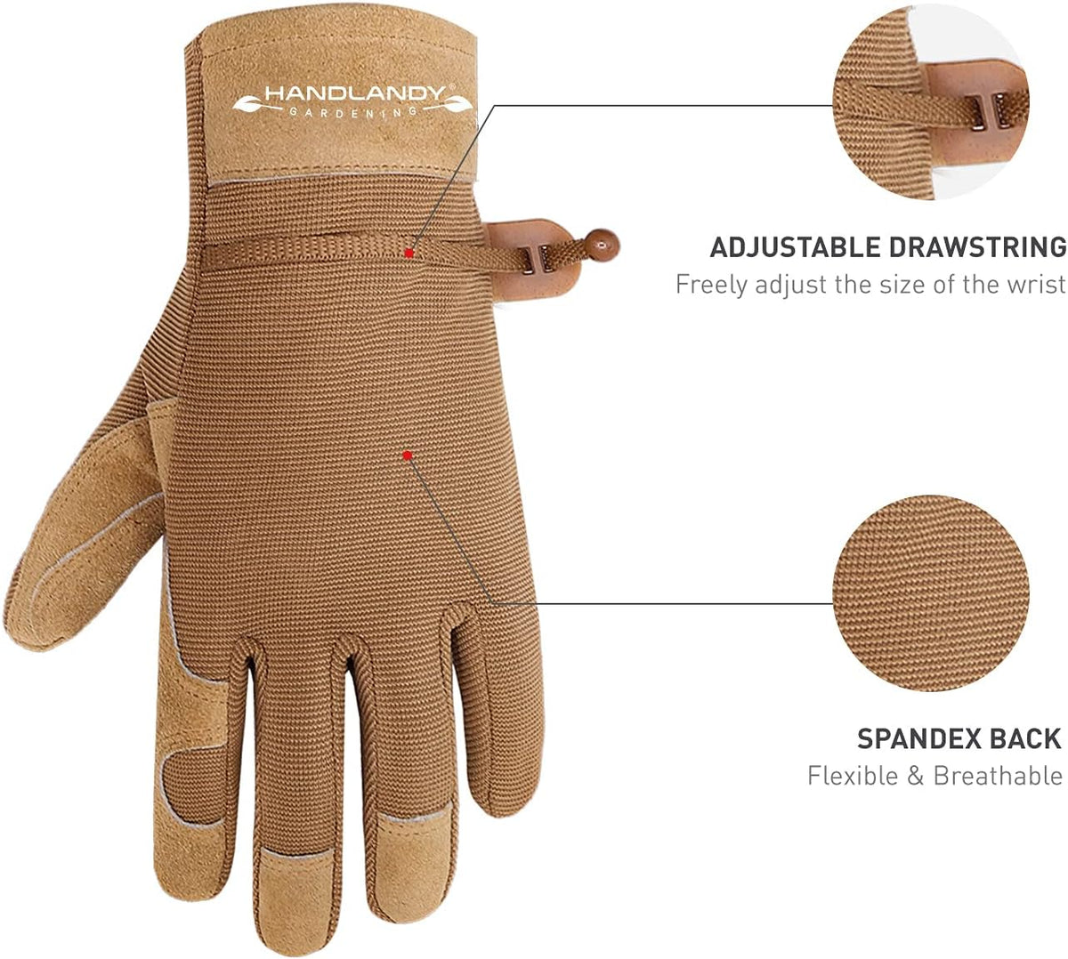 HANDLANDY Women Safety Work Gloves Utility Touch Screen Working Grip Glove for Yardwork Gardening
