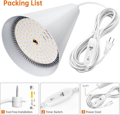 Bstrip Hanging Grow Light, 25W Full Spectrum Plant Lights for Indoor Plants, 16.4FT Power Cord
