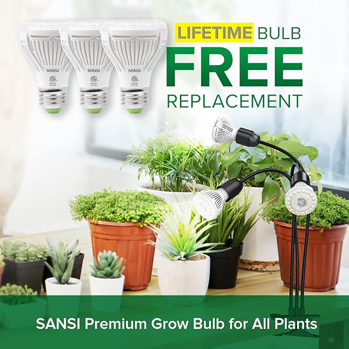 SANSI LED Grow Lights for Indoor Plants, Lifetime Free Bulb Replacement, 450W Full Spectrum