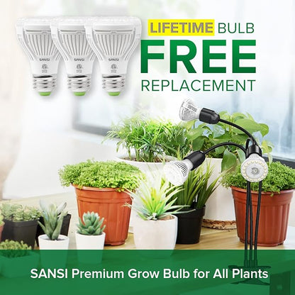 SANSI LED Grow Lights for Indoor Plants, Lifetime Free Bulb Replacement, 450W Full Spectrum