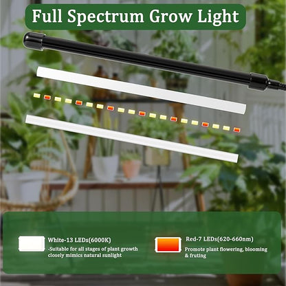 Full Spectrum Grow Lights for Indoor 6000K White Red LEDs, 9-Level Dimmable Indoor Plant Growing