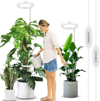 LORDEM 10" Grow Light for Indoor Plants, Full Spectrum Plant Lamp with160 LEDs, 4H/8H/12H Timer, 10