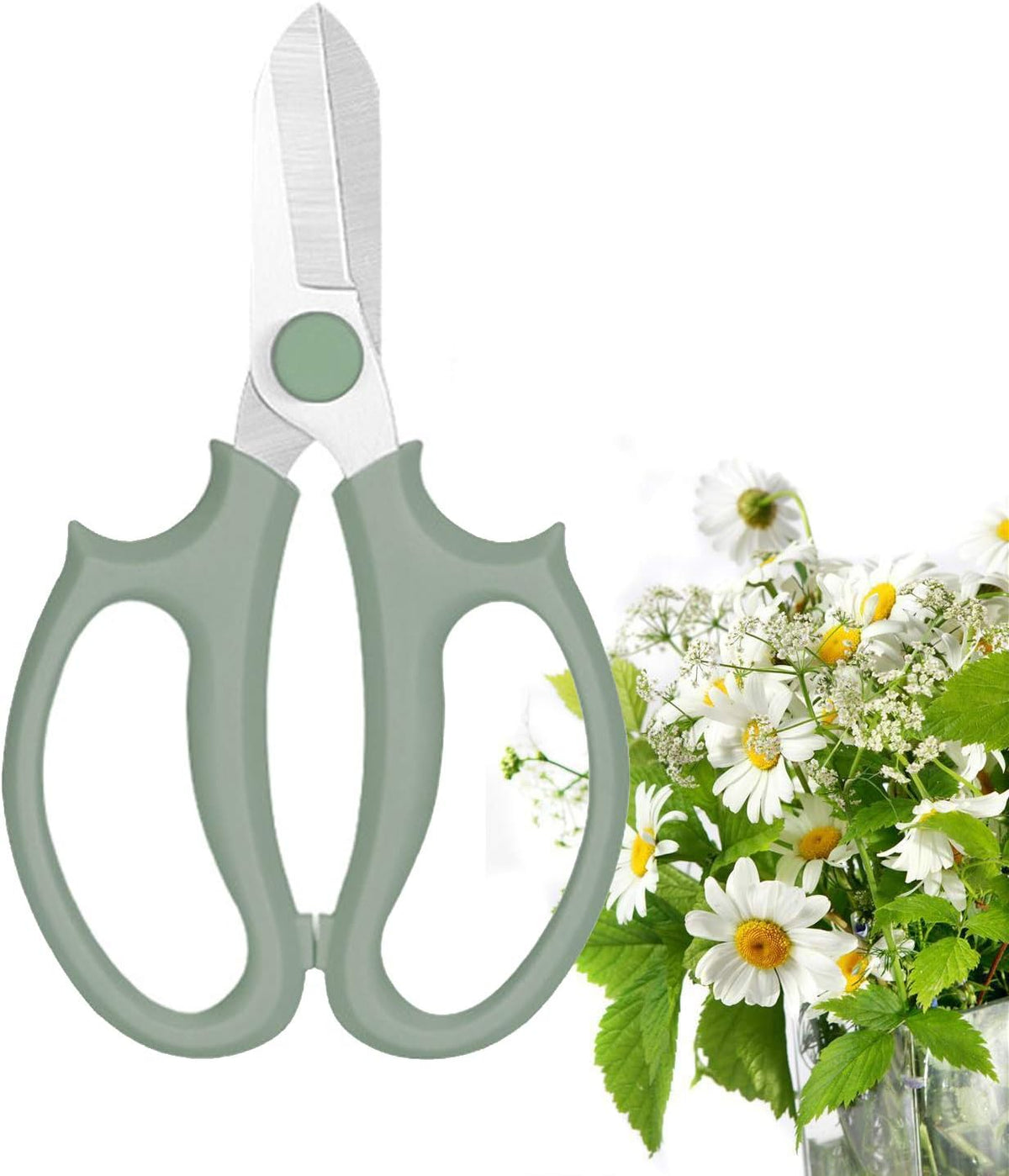 Leize Flower Scissors, Premium Thickened Stainless Steel Floral Shears, Strong Pruner for Flowers