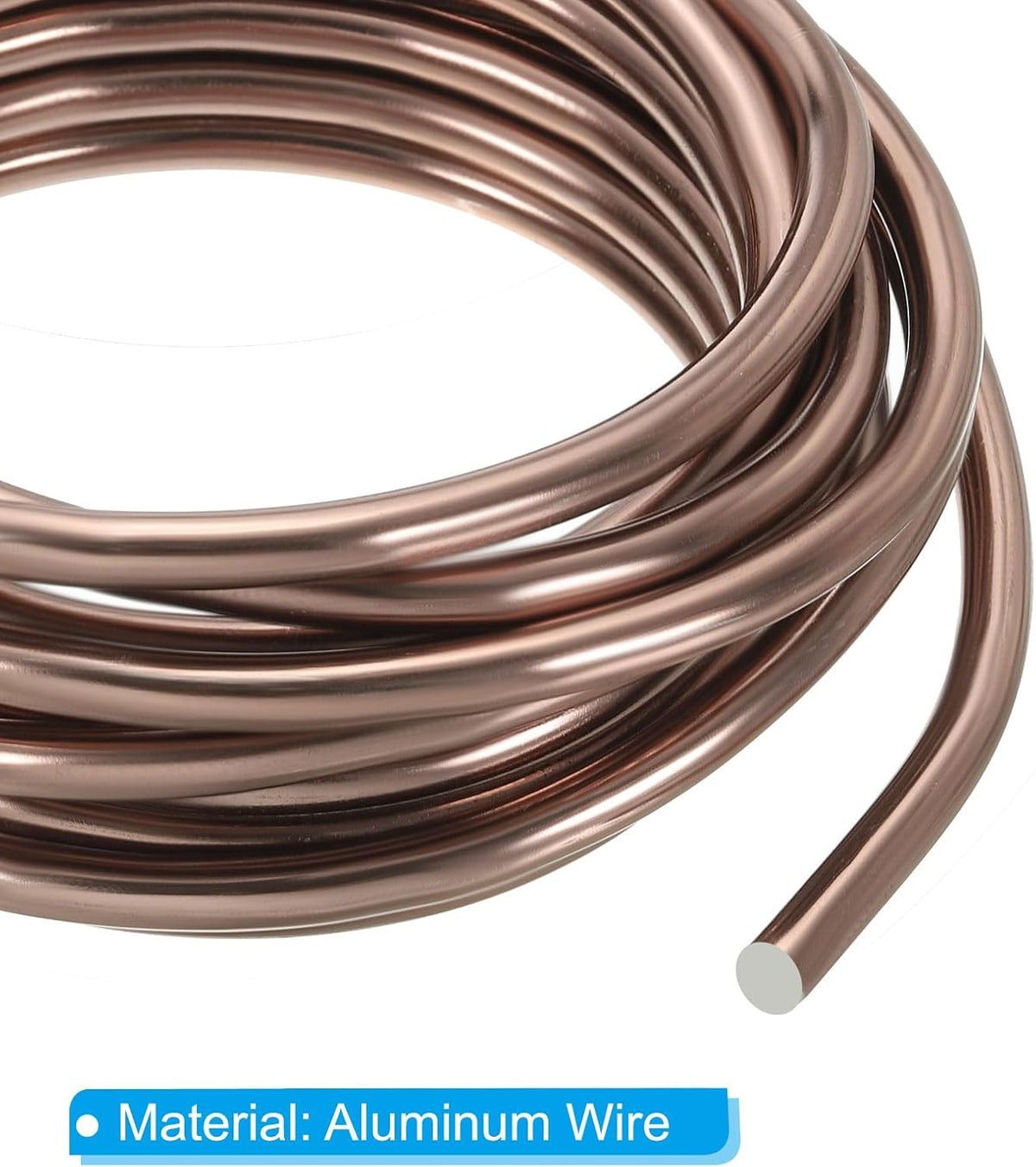 PATIKIL 6mm x 10.5ft Bonsai Training Wire, Aluminum Floral Wire Stems for Gardening, Brown