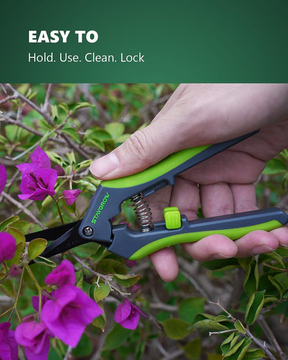 6.5" Pruning Shears for Gardening, Sharp Plant Trimming Scissors for Precise Cuts, Stainless Steel