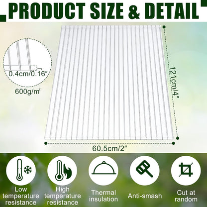 Tatuo 12 Pack 4' X 2' X 0.16'' Polycarbonate Greenhouse Panels Polycarbonate Sheets Twin-Wall Roof