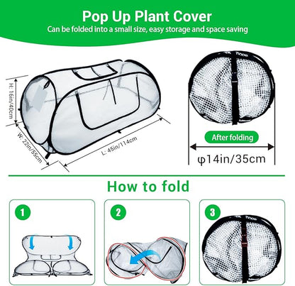Garden Covers for Raised Beds, Pop Up Raised Garden Bed Cover, Garden Row Plants Cover Accelerator