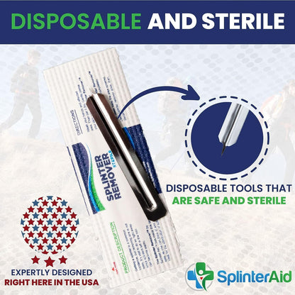 Painless Splinter Removal Kit (30-Pack) | Pull Out Splinters Fast & Easy | Compact First Aid for