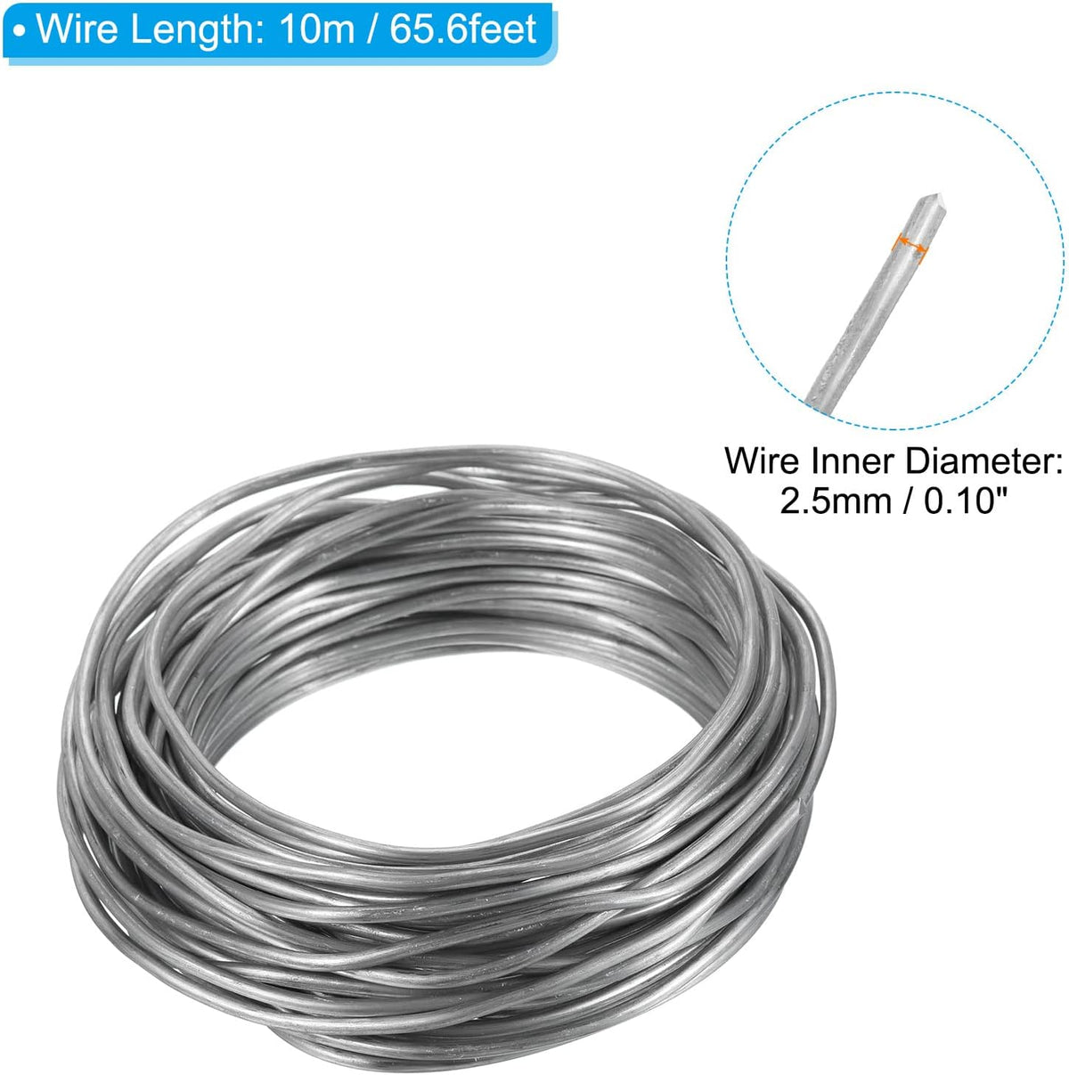 PATIKIL 2.5mm Bonsai Training Wire, Floral Wire Stems Anodized Aluminum Tree Wire 32.8 Feet Total