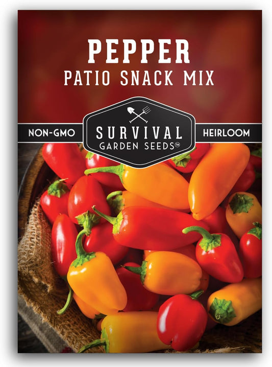 Patio Snack Mix Mini Sweet Pepper Seeds for Planting | Compact Lunchbox-Style Heirloom Variety