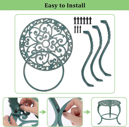 OwnMy Cast Iron Plant Stand Heavy Duty Vintage Wrought Iron Flower Pot Holder, Decorative Pedestal
