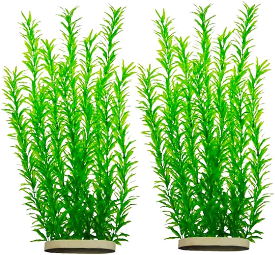 DSkoiph 2 pcs Aquarium Decor Plastic Plants Extra Large 21 Inches Artificial Fish Tank Plants Tall