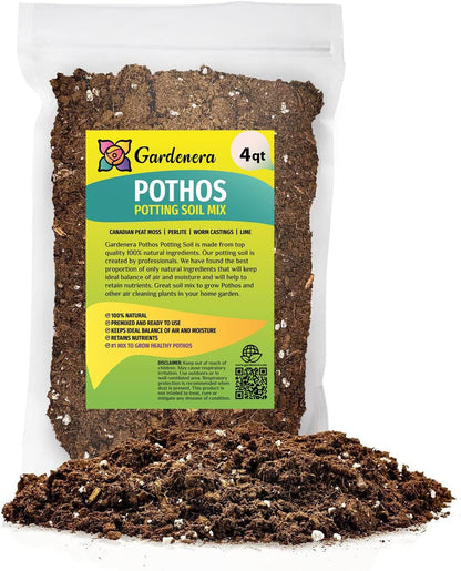 GARDENERA Premium Pothos Potting Soil Mix - Air Cleaning Plant Potting Mix, Soil Mix for Pothos