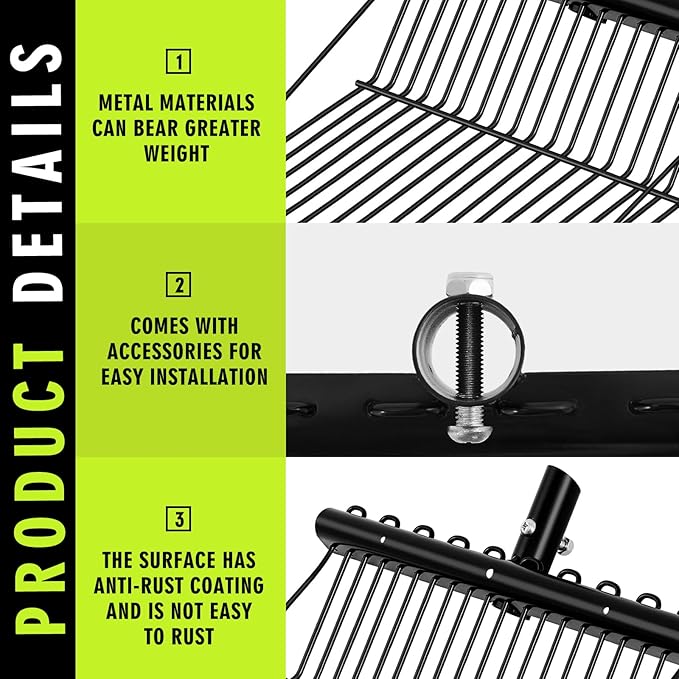 Tandefio 2 Pack Pitchfork Replacement Head Metal Horse Manure Rake Gardening Pitch Fork with Angled