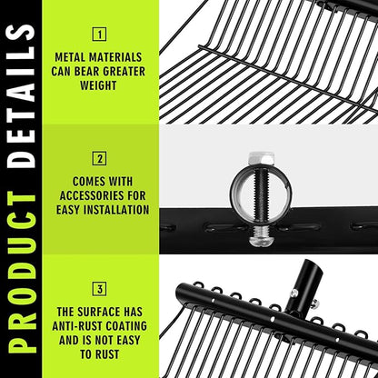 Tandefio 2 Pack Pitchfork Replacement Head Metal Horse Manure Rake Gardening Pitch Fork with Angled