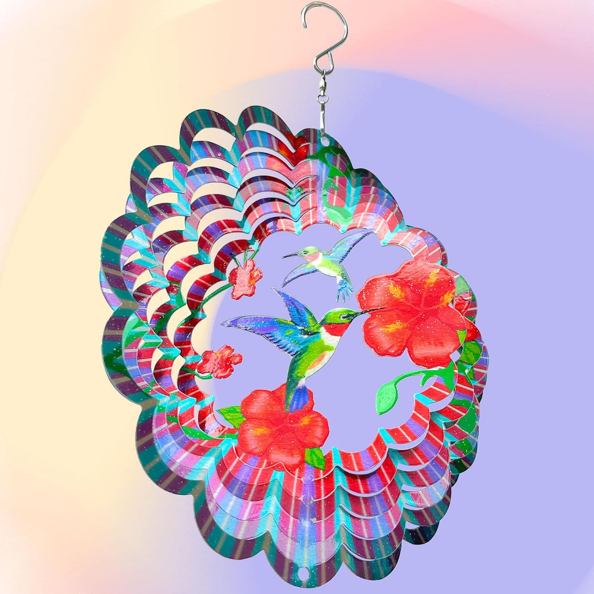 Hummingbird Wind Spinners Outdoor,6in Mandala Wind Spinner Hummingbird Gift for Women Men,Wind
