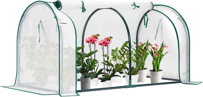 VIVOSUN Portable Mini Greenhouse 47x23x23-Inch Tunnels, PE Cover with Roll-up Zipper Door, for