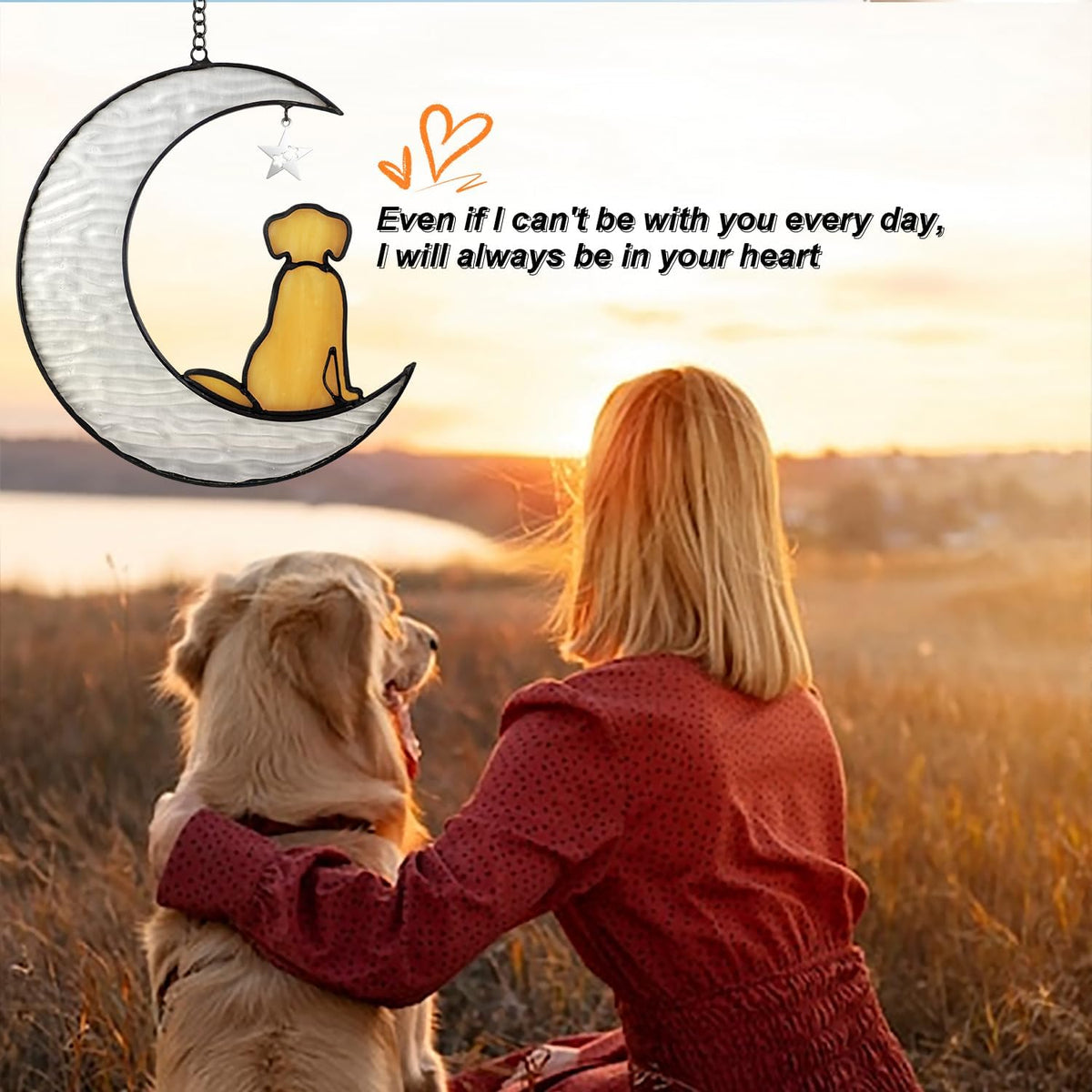 Stained Glass Dog Suncatcher Memorial Gifts for Loss of Pet,Window Hanging Decor in Memory of Dog