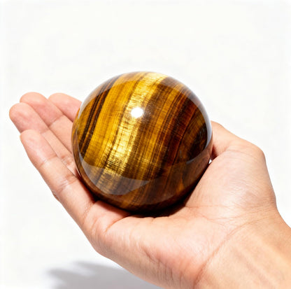 5-6CM/1.97-2.36inch Ttiger Eyes Crystal Ball Polished Natural Tiger Eye Stone Sphere Decorative