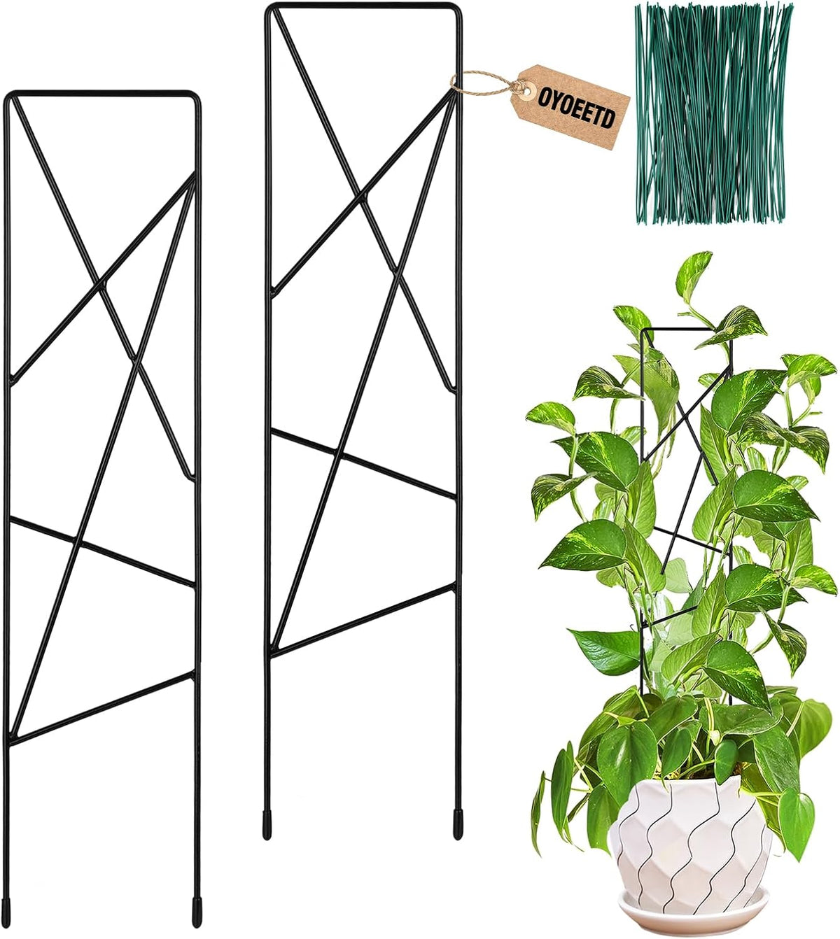 17.5 Inch Indoor Plant Trellis for Climbing Plants,Metal Trellis,Small Garden Trellis for Potted