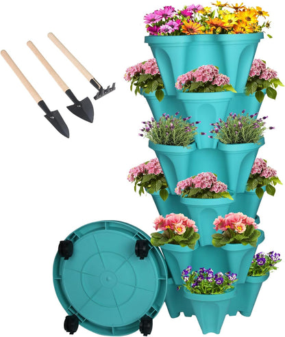 Vertical Planter 6 Tier Stackable Planters Garden Planters Strawberry Herb Flower and Vegetable